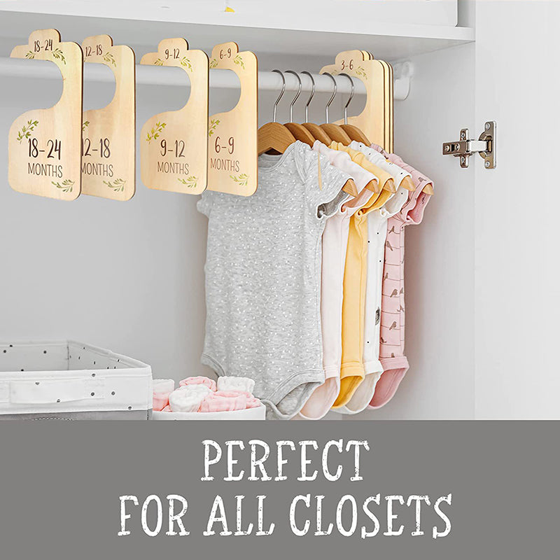 8 pack wooden baby hangers nursery closet clothes size divider double sided wooden closet divider