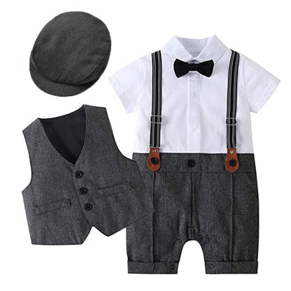 Boy Baby Gentleman One-Year-Old Wash Clothing Summer New Boy One-Piece Romper Children's Suit