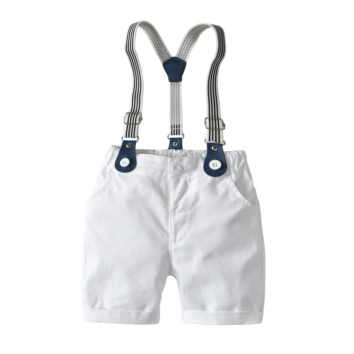 summer baby boy gentleman suit plaid bow tie cotton shorts short sleeve multi-piece children's clothing