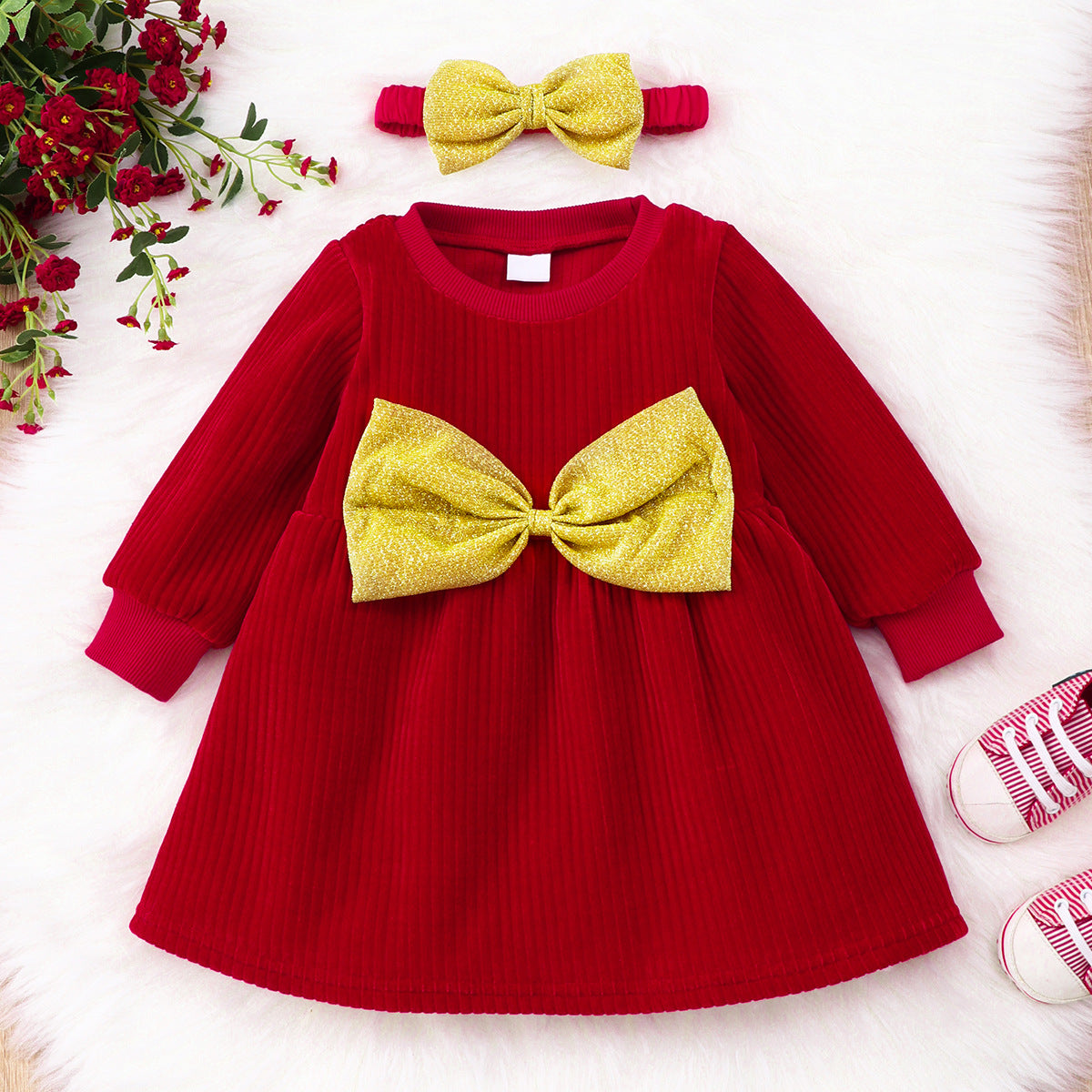 new dress corduroy little princess dress baby girl dress winter