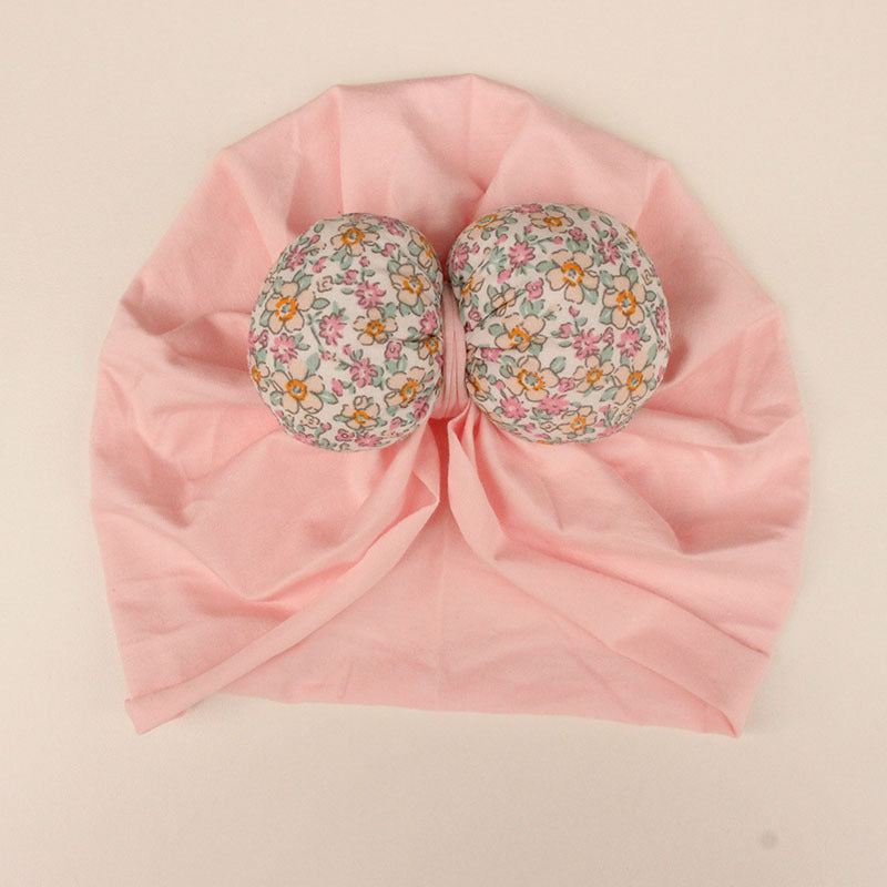 baby hat spring and autumn head protection fontanelle cap broken flower bow baby head cap cute warm baby indian hat