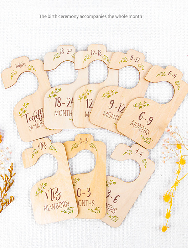 8 pack wooden baby hangers nursery closet clothes size divider double sided wooden closet divider