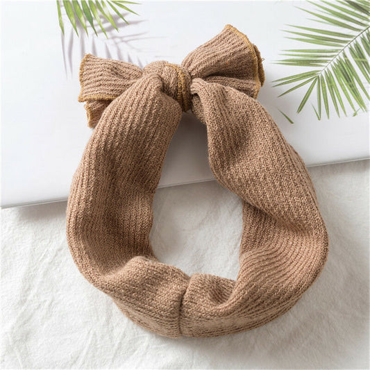 Cute Baby Girl Headbands Knitted Newborn Baby Bows Knitted Turban Infant Headband Warm Hairbands Headwrap Kids Hair Accessories