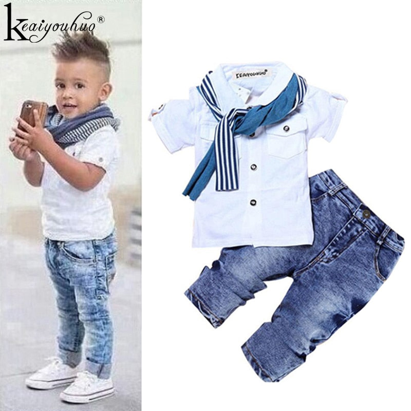 toddler boy clothes summer children clothing boys sets costume for kids clothes sets t-shirt+jeans sport suits 2 3 4 5 6 7 years