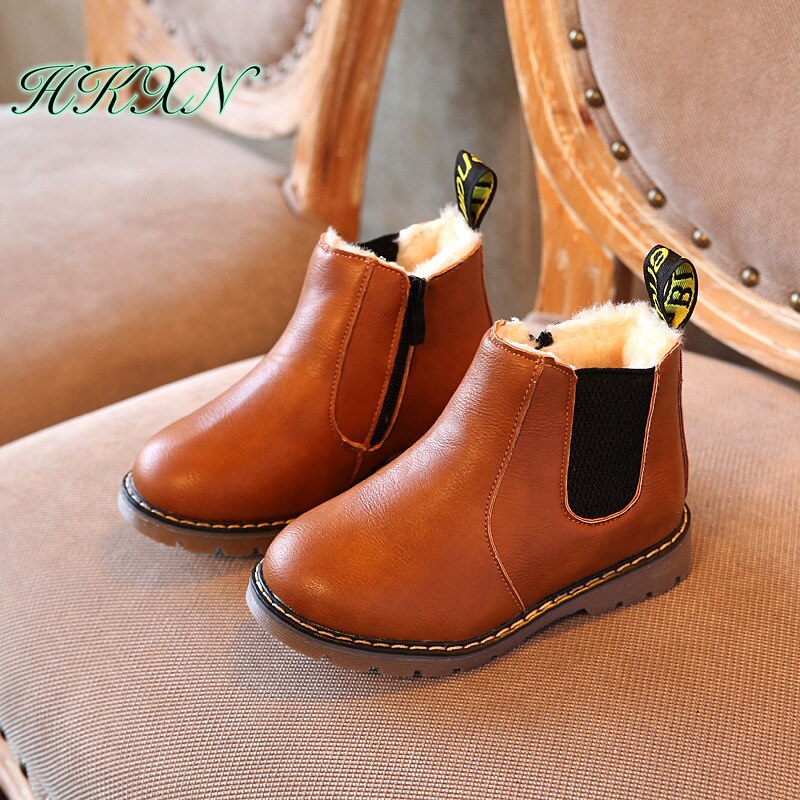 limited winter rain boots short boots big boy children's shoes boys short boots england leather shoes girls boot new botas