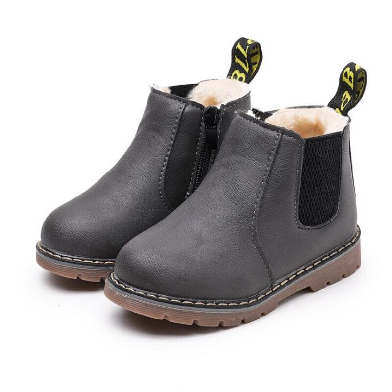 limited winter rain boots short boots big boy children's shoes boys short boots england leather shoes girls boot new botas