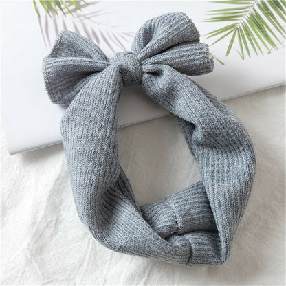 Cute Baby Girl Headbands Knitted Newborn Baby Bows Knitted Turban Infant Headband Warm Hairbands Headwrap Kids Hair Accessories