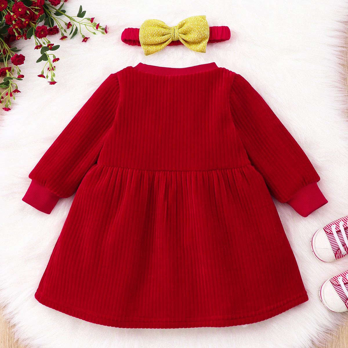 new dress corduroy little princess dress baby girl dress winter