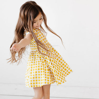 Children's Clothing New Girls Checkered Print Fashion Casual Summer Fashion Style Dress