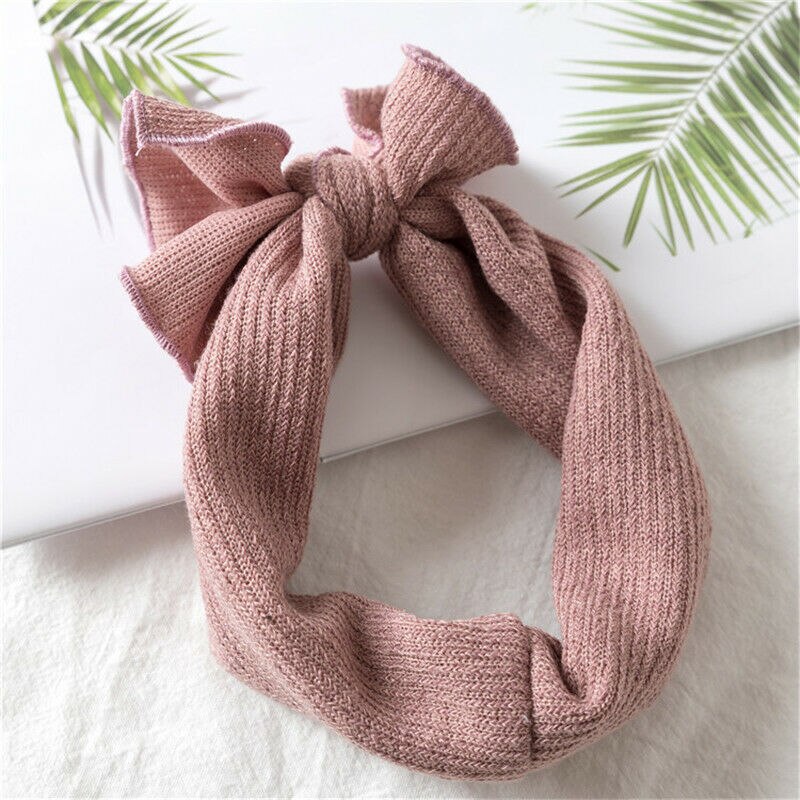 cute baby girl headbands knitted newborn baby bows knitted turban infant headband warm hairbands headwrap kids hair accessories