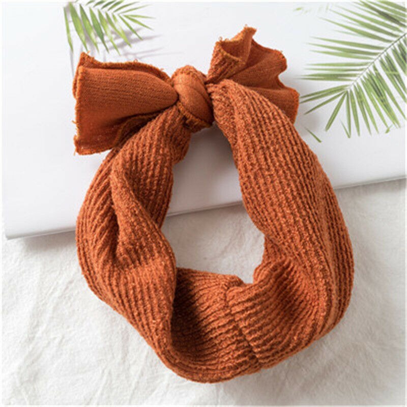 cute baby girl headbands knitted newborn baby bows knitted turban infant headband warm hairbands headwrap kids hair accessories