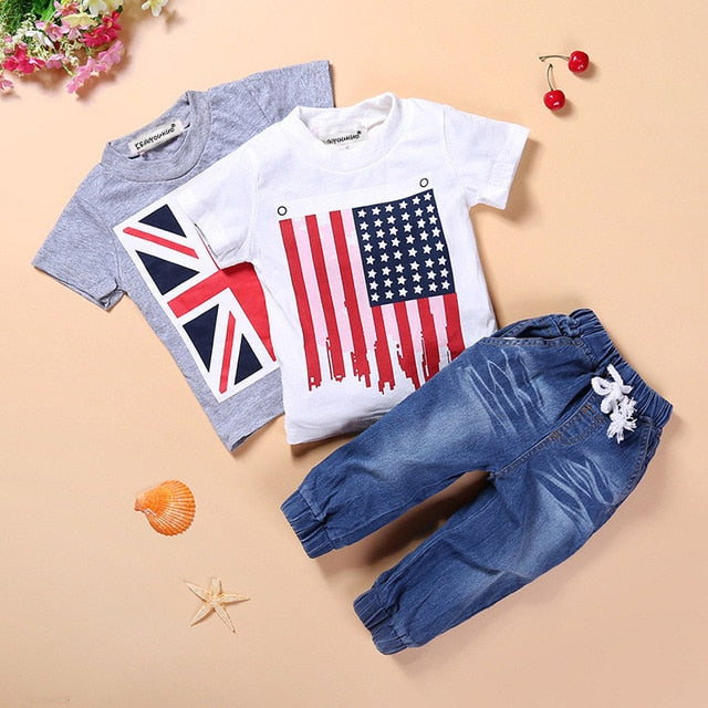 toddler boy clothes summer children clothing boys sets costume for kids clothes sets t-shirt+jeans sport suits 2 3 4 5 6 7 years