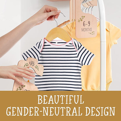 8 Pack Wooden Baby Hangers Nursery Closet Clothes Size Divider Double Sided Wooden Closet Divider