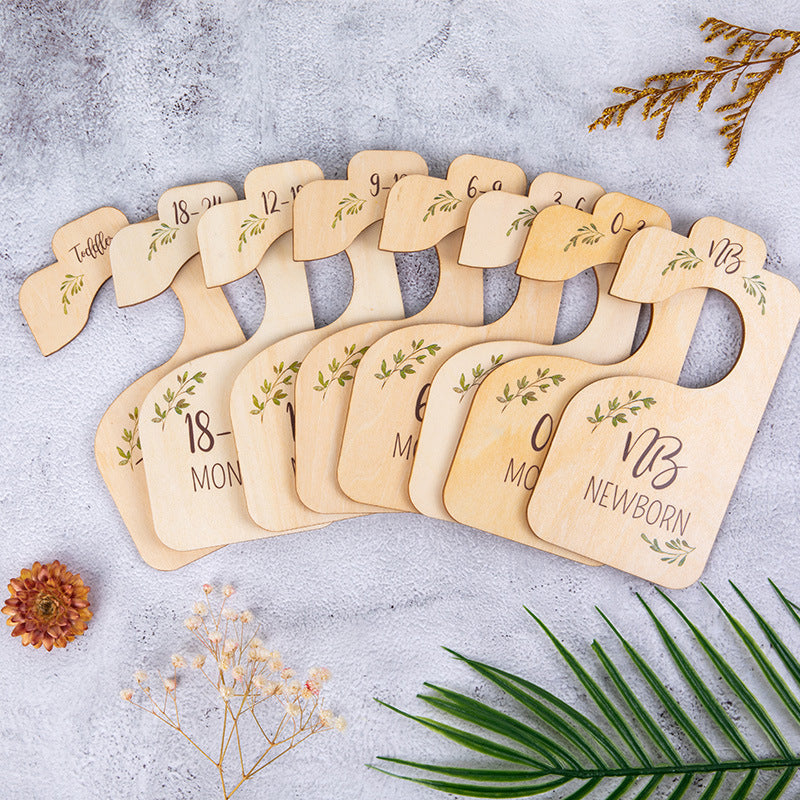 8 pack wooden baby hangers nursery closet clothes size divider double sided wooden closet divider