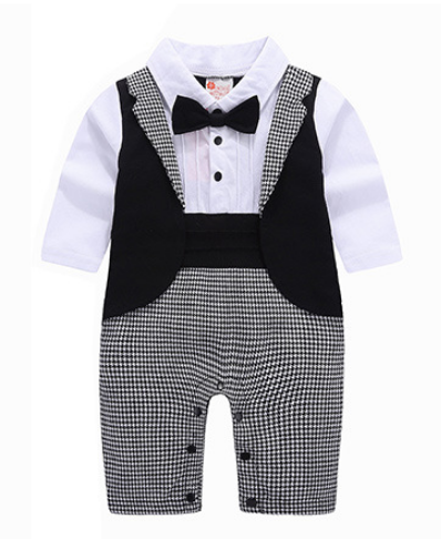 boys' long-sleeved gentleman romper