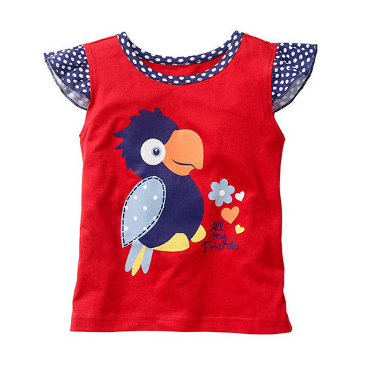 Girls' Cartoon T-shirt In Spring And Summer