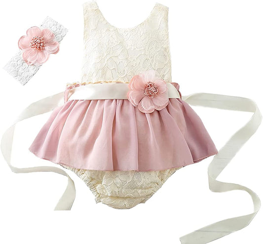 Baby Summer Lace Onesie Newborn Chiffon Flounce Climbing Suit Haka