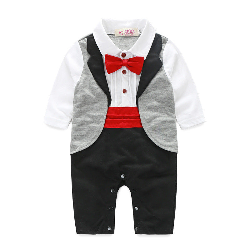 boys' long-sleeved gentleman romper