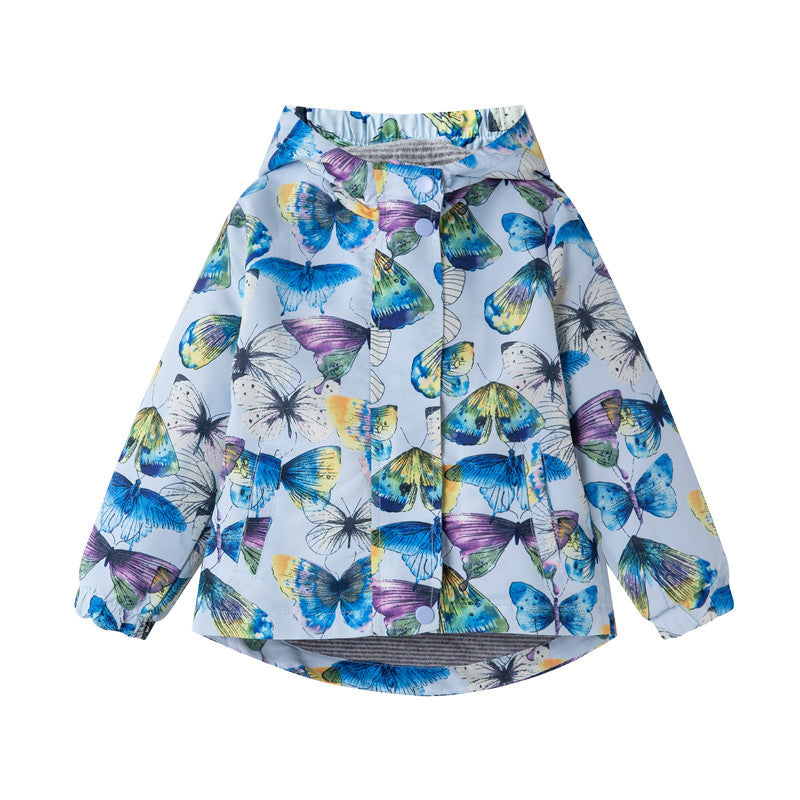 fashion cartoon print girls fleece jacket