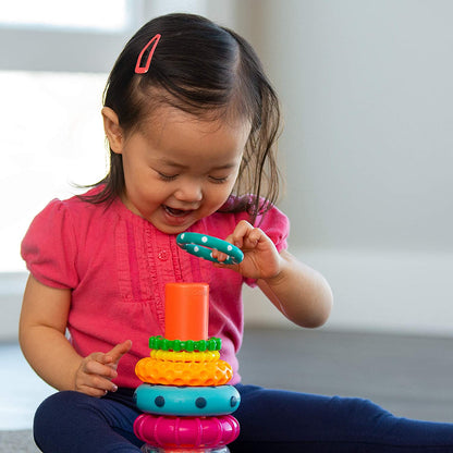 "Colorful Circle Stacking Rings: Fun and Educational Toy for Ages 6+ Months - 9 Piece Set"